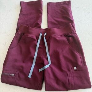 Figs Yola Yoga Burgundy Scrub Pants